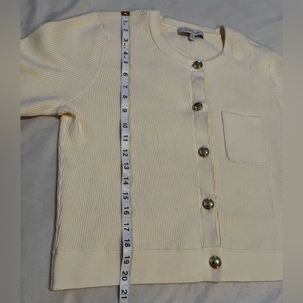 NEW Favorite Daughter The Quinn Cardigan Cream/Gold Size XL - Picture 12 of 16